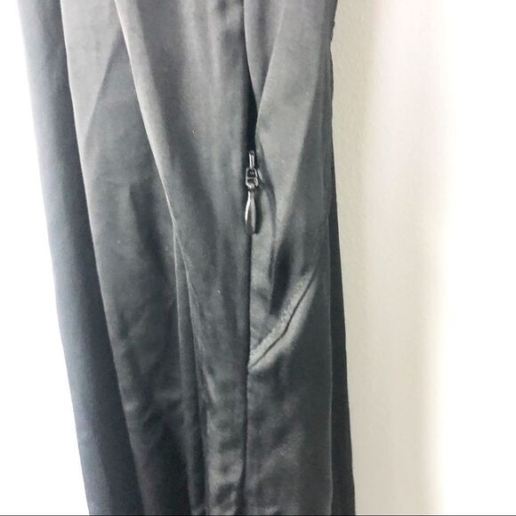 & OTHER STORIES | Black Gathered Halter Satin Look Midi Dress Women’s Size 8 - Picture 7 of 10